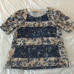 Anthropologie jacquard top mixed pattern